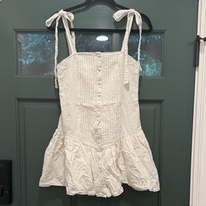 Zara White Mini Dress with Tie Straps